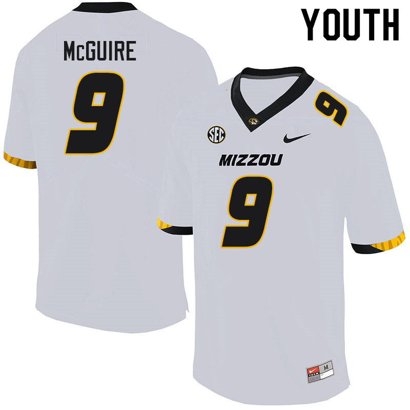Youth #9 Isaiah McGuire Missouri Tigers College Football Jerseys Sale-White - Click Image to Close